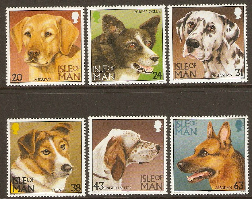 Isle of Man 1996 Dogs Set. SG719-SG724.