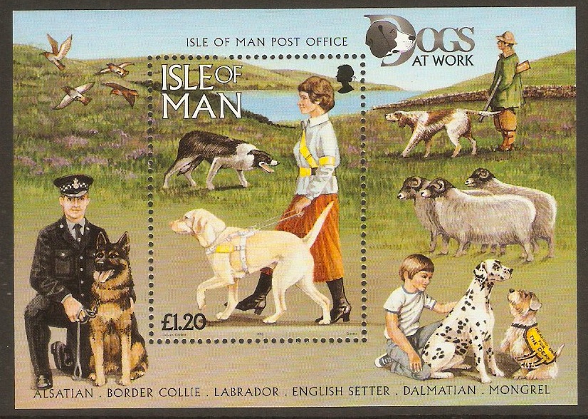 Isle of Man 1996 Dogs Sheet. SGMS725.