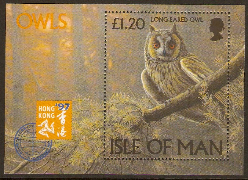 Isle of Man 1997 Owls Sheet. SG740.
