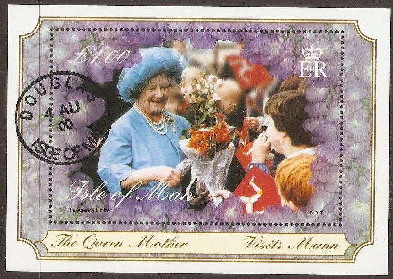 Isle of Man 2000 1 Queen Mother sheet. SGMS886.