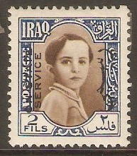Iraq 1942 2f Brown and blue Official stamp. SGO264.