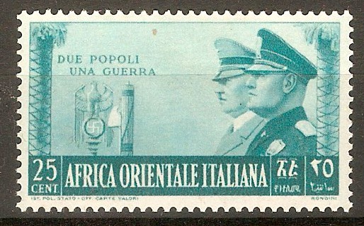 Italian East Africa 1941 25c Turquoise-green. SG58.