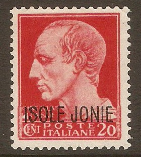 Ionian Islands 1941 20c Red. SG3.