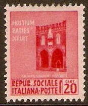 Social Republic 1944 20c Carmine. SG102.