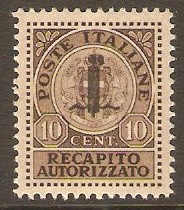 Social Republic 1944 10c Brown-Concession Post Stamp. SGCL76.
