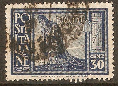 Rhodes 1929 30c Deep blue. SG21B.