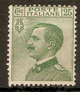Italy 1925 25c Green King Victor Emmanuel III series. SG182.