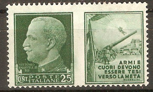 Italy 1942 25c Green (Army). SG564.