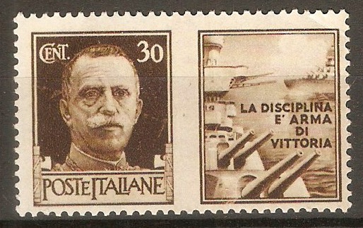 Italy 1942 30c Brown (Navy). SG567.