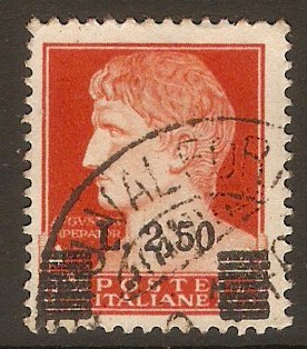 Italy 1945 2l.50 on 1l.75 Orange-vermilion. SG629.