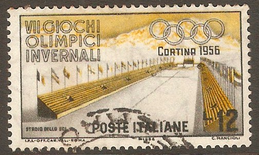 Italy 1956 12l Olympic Games series. SG927.