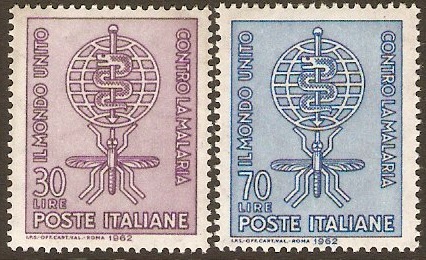Italy 1962 Malaria Eradication Set. SG1084-SG1085.