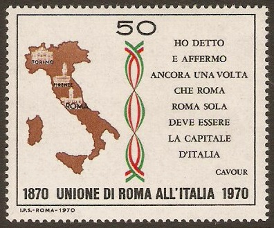 Italy 1970 Union Anniversary Stamp. SG1263.
