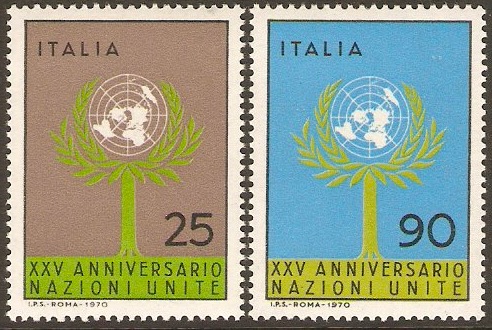 Italy 1970 UN Anniversary Set. SG1267-SG1268.