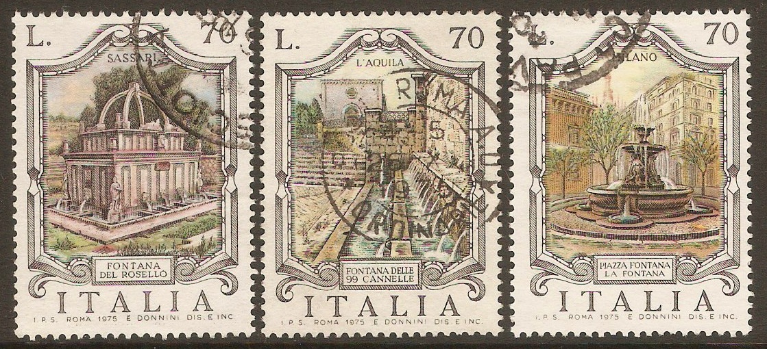 Italy 1975 Italian Fountains set (3rd. Series). SG1453-SG1455.