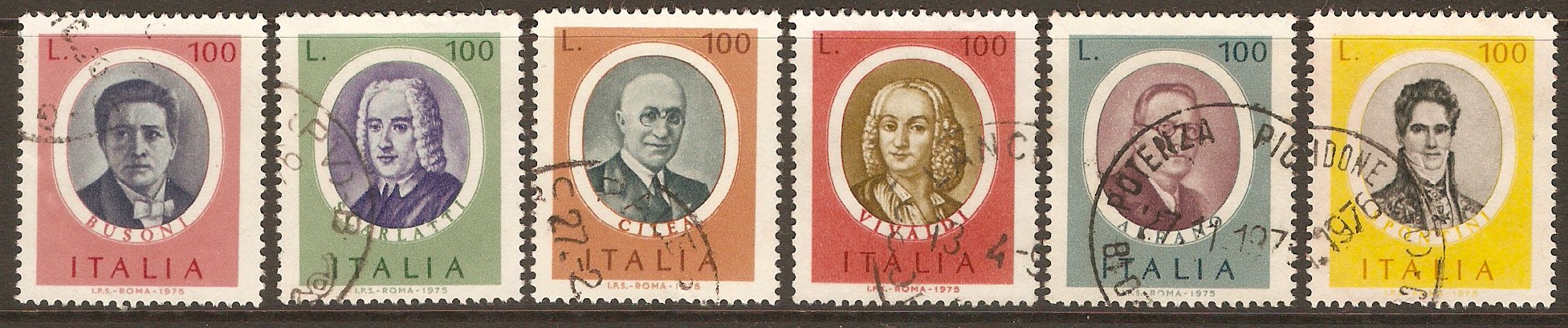 Italy 1975 Italian Composers set. SG1456-SG1461.
