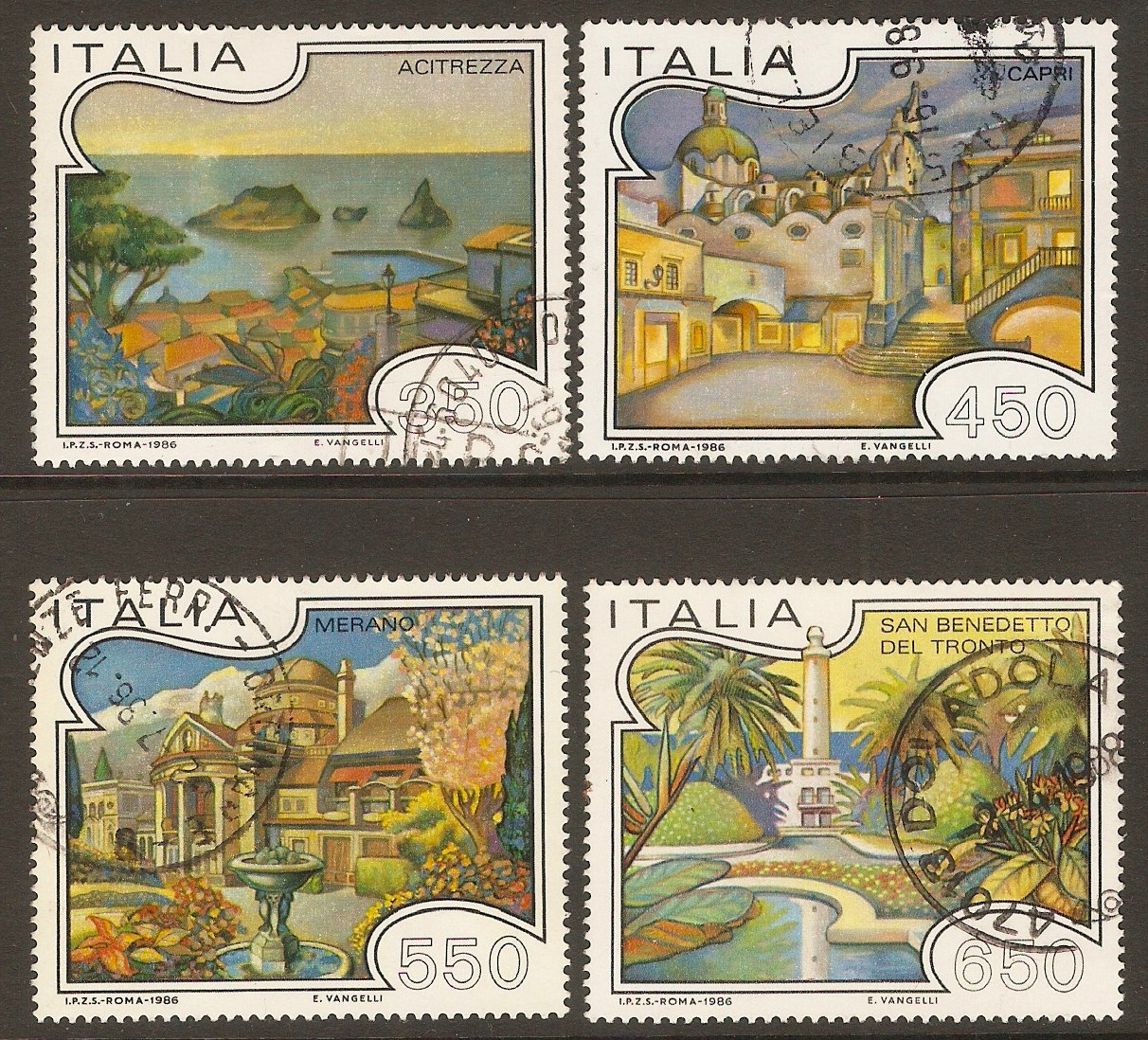 Italy 1986 Tourist Publicity set (13th. Series). SG1917-SG1920.