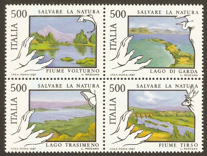 Italy 1987 Nature Protection Block of 4 Stamps. SG1956a.
