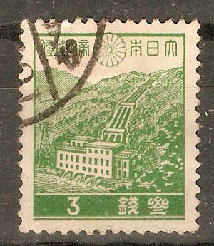 Japan 1937 3s Green - Hydro-electricity. SG316.