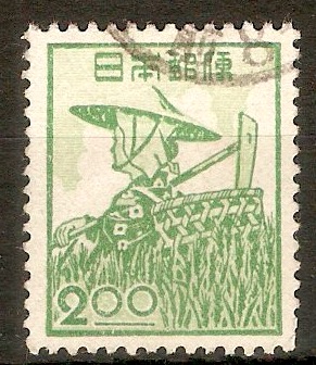 Japan 1948 2s Green and light green - Farm Worker. SG488.