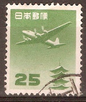 Japan 1952 25y Green Air series. SG673.