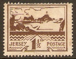 Jersey 1943 1d Brown. SG5.