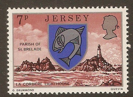 Jersey 1976 7p Parish Arms and Views series. SG141.