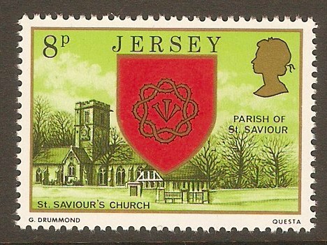 Jersey 1976 8p Parish Arms and Views series. SG142.