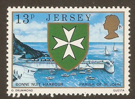 Jersey 1976 13p Parish Arms and Views series. SG147.
