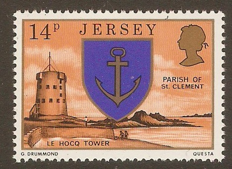 Jersey 1976 14p Parish Arms and Views series. SG148.