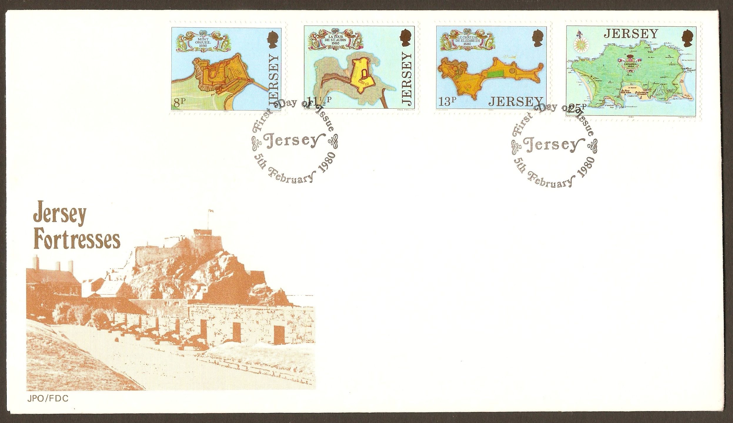Jersey 1980 Fortresses set FDC.