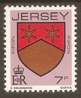 Jersey 1981 7p Family Arms series. SG256.