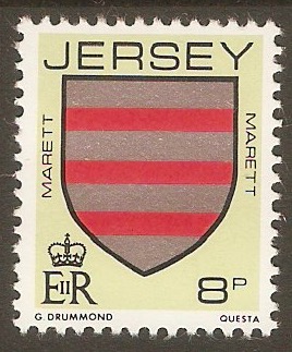 Jersey 1981 8p Family Arms series. SG257.
