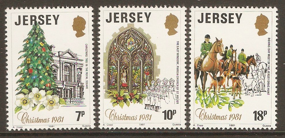 Jersey 1981 Christmas set. SG286-SG288.
