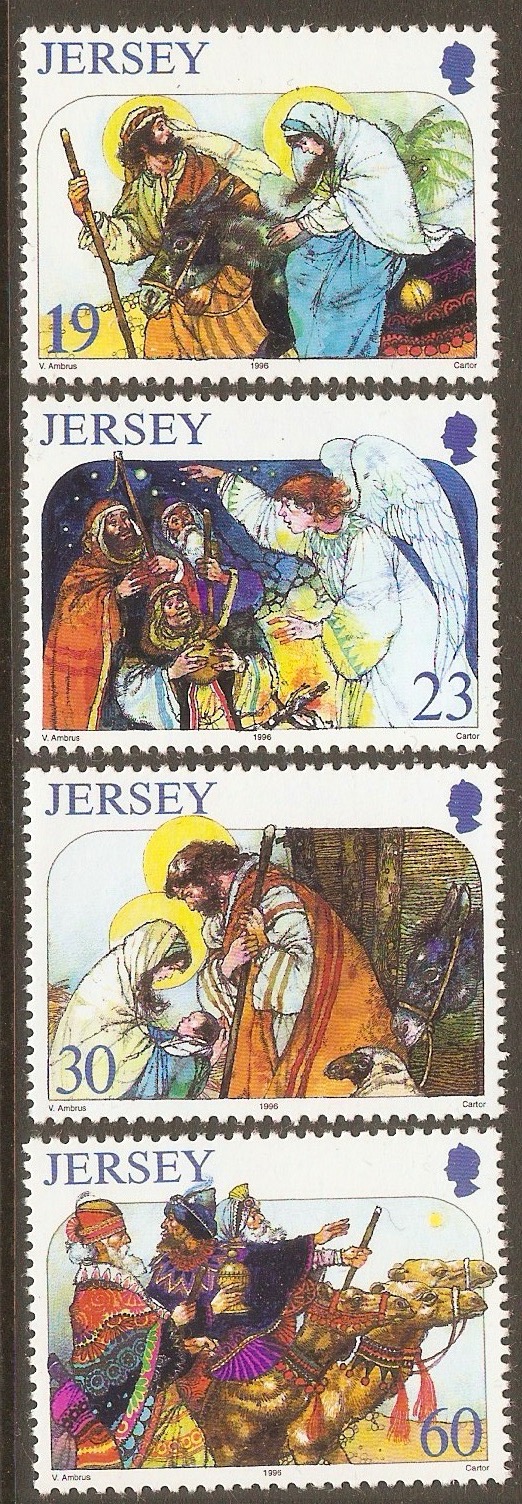 Jersey 1996 Christmas stamps set. SG764-SG767.