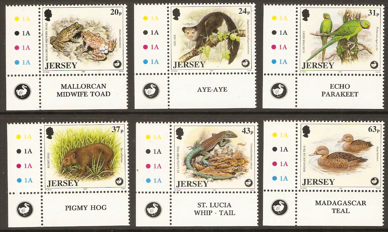 Jersey 1997 Wildlife Preservation Set. SG824-SG829.