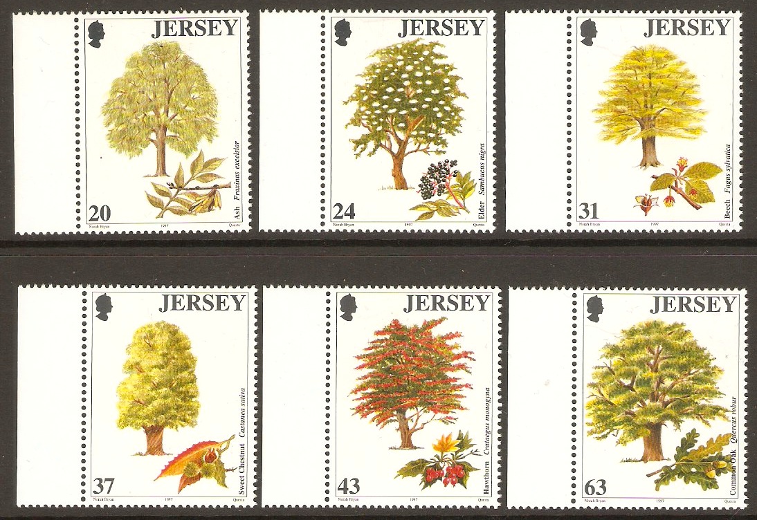 Jersey 1997 Trees Set. SG830-SG835.