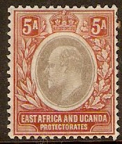 East Africa and Uganda 1904 5a Grey and orange-brn. SG24a.