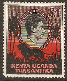 KUT 1938 1 Black and red. SG150a.