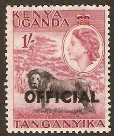 Kenya, Uganda and Tanganyika 1959 1s Black and claret. SGO7.
