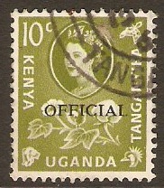 Kenya, Uganda and Tanganyika 1960 10c Yellow-green. SGO14.