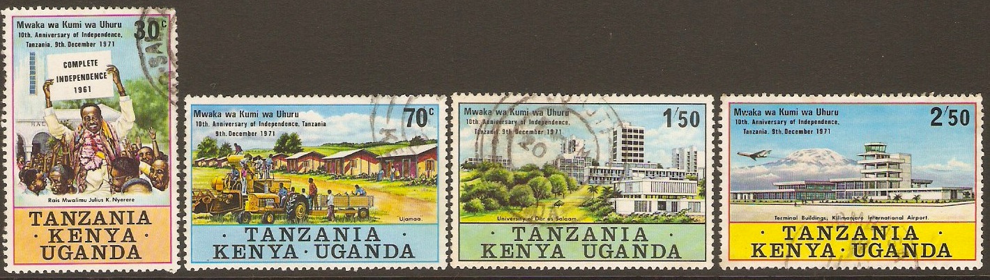 Kenya, Uganda and Tanzania 1971 Independence Set. SG302-SG305.