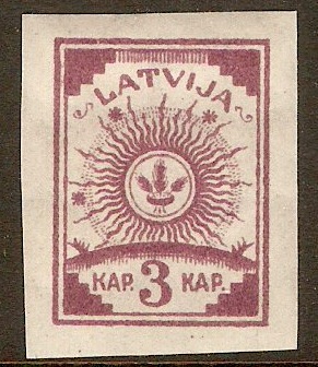 Latvia 1918 3k Lilac. SG16.
