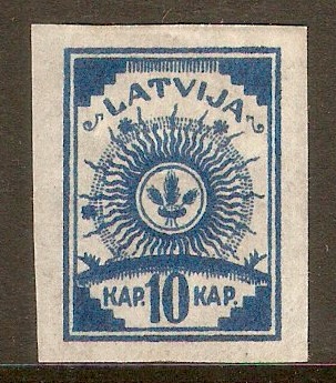 Latvia 1918 10k Blue. SG17.