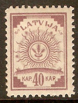 Latvia 1918 40k Purple. SG42.