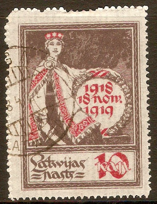 Latvia 1919 10k Independence series. SG32.