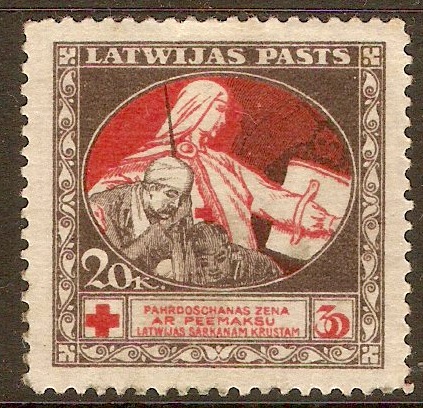 Latvia 1920 20-30k Red and brown. SG54. - Click Image to Close