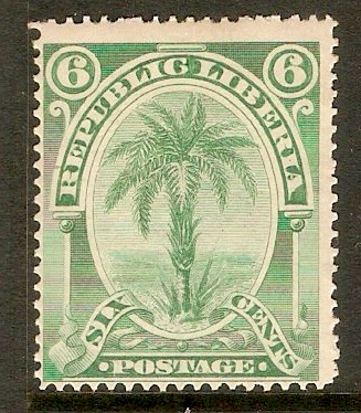 Liberia 1892 6c Green. SG78.