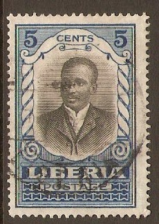 Liberia 1921 5c Black and blue. SG403.