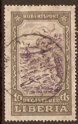 Liberia 1923 10c Violet and black - Registration stamp. SGR503.